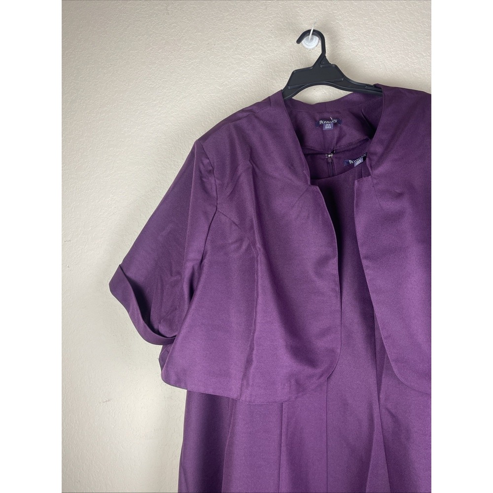 Roaman's Women's Plus Size Fit and Flare Suit Dress in Pretty Orchid Size 40 W - Picture 5 of 7